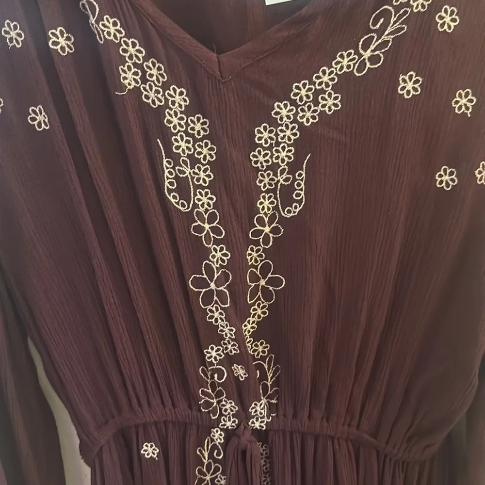 Fall Dress. Sweet Magnolia Dress. L. Long sleeves. Burgundy. New with tags. - Picture 5 of 6